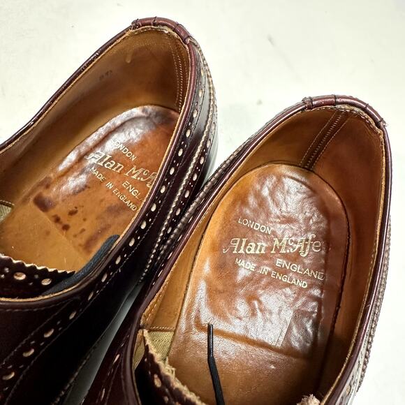 VERY GOOD VTG Alan McAfee Wingtip Oxford Bal Burgundy Made  display picture 1
